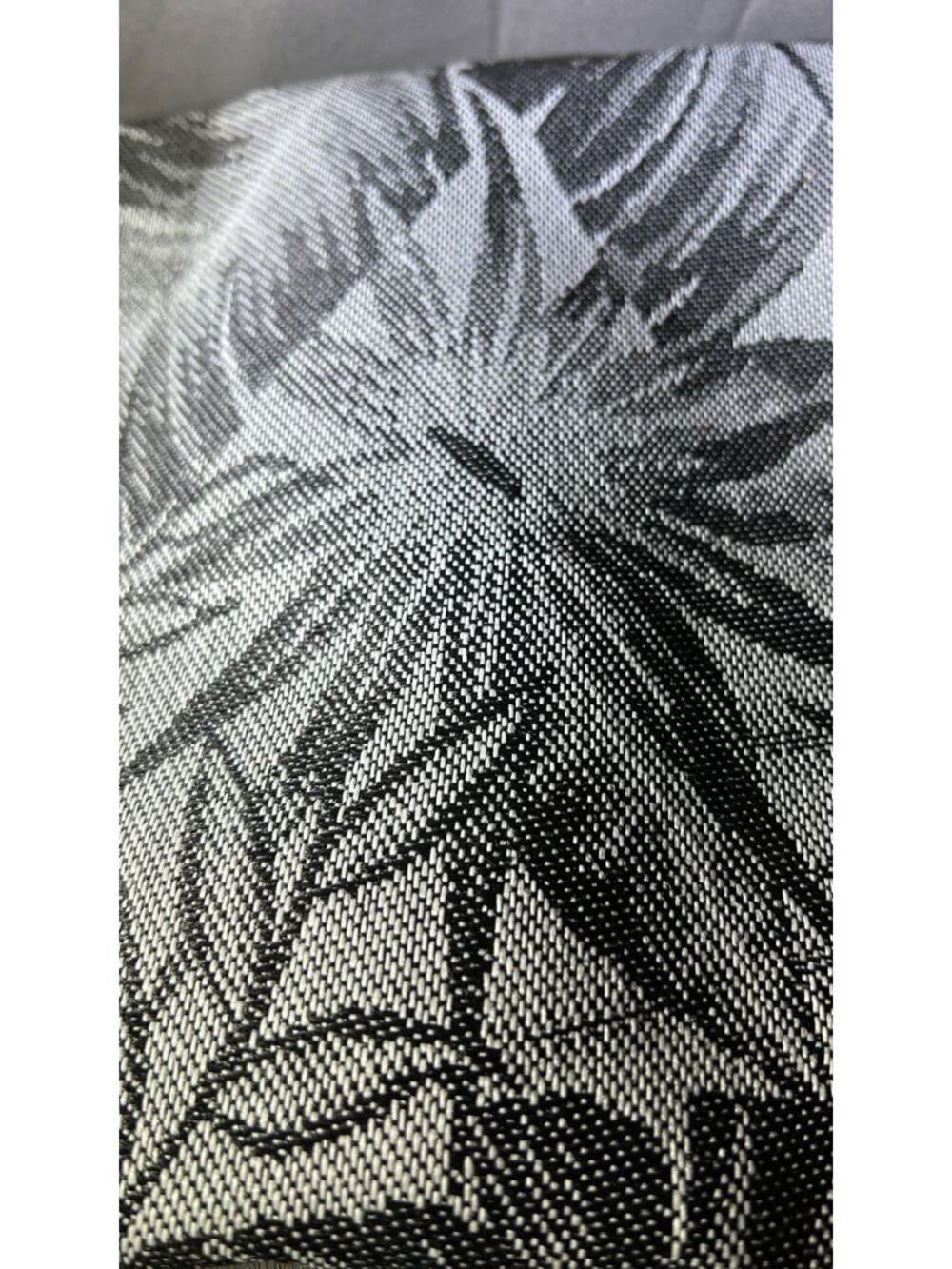 Floral Black & Gray Big Leaf Woven Fabric Bolt Upholstery Material - 1+ Yards - Picture 3 of 4
